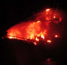 Boat explodes 